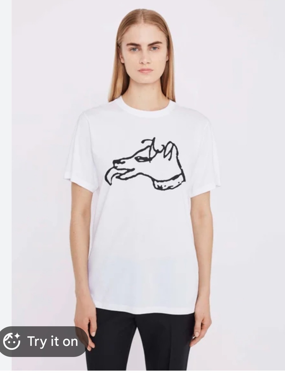 Bella Freud Lucian Dog Unisex T-Shirt white oversized